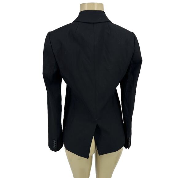 J. Crew Size 4 Women Super 120s Blazer 100% Wool Jacket Black Lined 38-2 - Picture 3 of 8